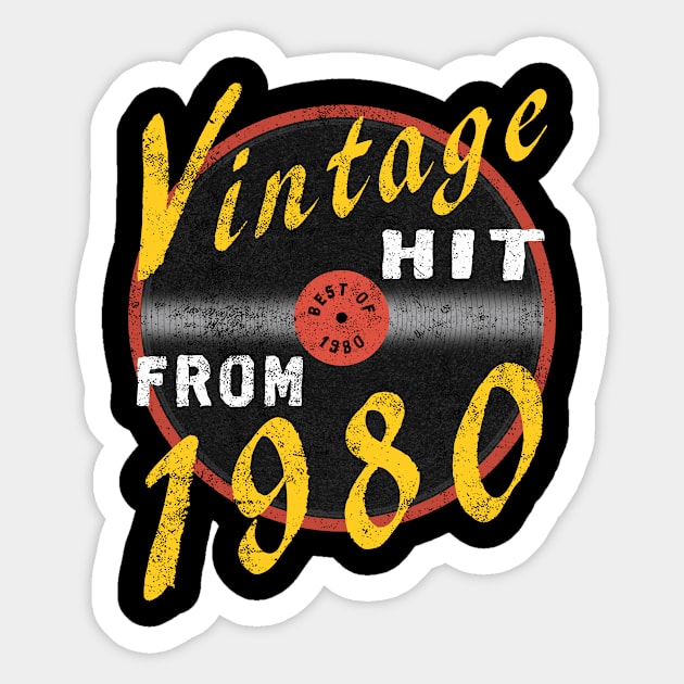 Vintage Hit From 1980 Cool 40th Birthday Gift Sticker by FrontalLobe